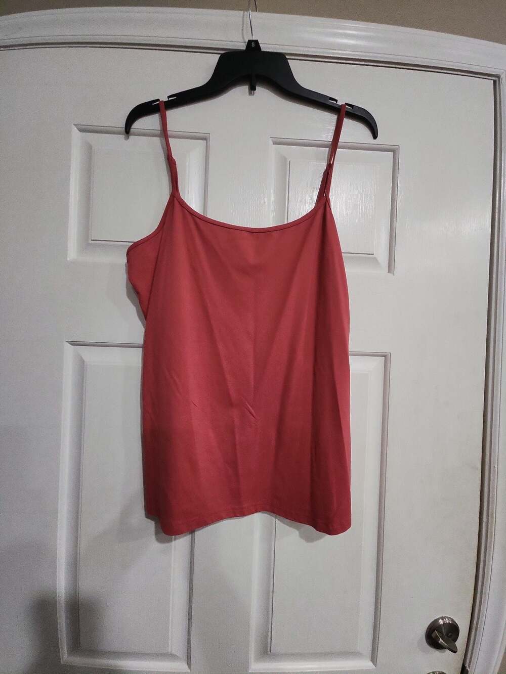 Maurices Womens Coral Red Spaghetti Strap Basic Camisole Tank Top